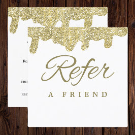 Holografische handtekening Modern Glam Gold Glitte Aanbevelingskaartje