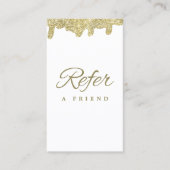 Holografische handtekening Modern Glam Gold Glitte Aanbevelingskaartje (Voorkant)