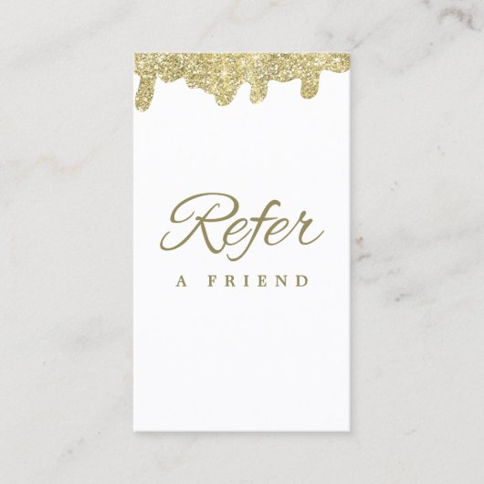 Holografische handtekening Modern Glam Gold Glitte Aanbevelingskaartje (Voorkant)