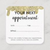 Holografische handtekening Modern Glam Gold Glitte Afsprakenkaartje (Voorkant)