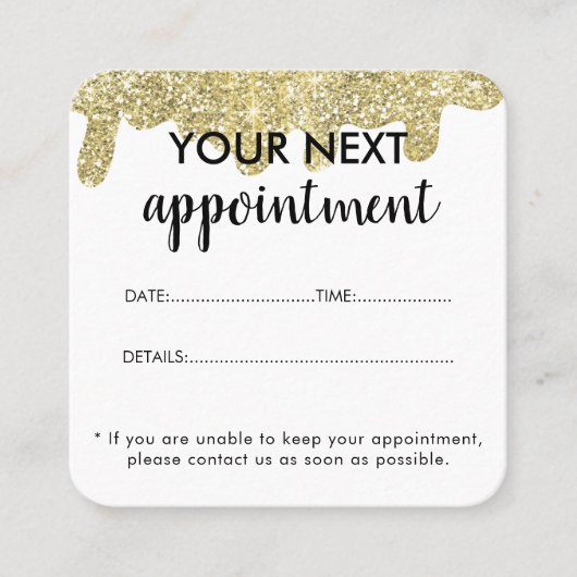 Holografische handtekening Modern Glam Gold Glitte Afsprakenkaartje (Voorkant)