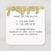 Holografische handtekening Modern Glam Gold Glitte Afsprakenkaartje (Achterkant)