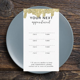 Holografische handtekening Modern Glam Gold Glitte Afsprakenkaartje