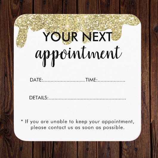 Holografische handtekening Modern Glam Gold Glitte Afsprakenkaartje