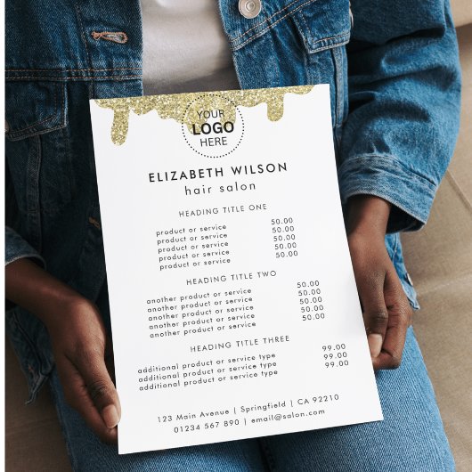 Holografische handtekening Modern Glam Gold Glitte Flyer