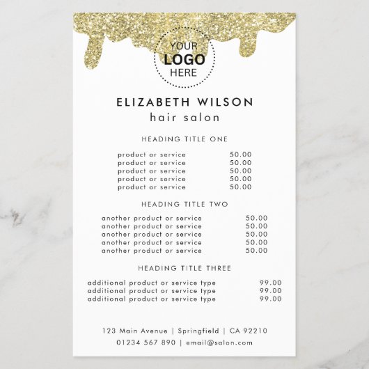 Holografische handtekening Modern Glam Gold Glitte Flyer (Voorkant)