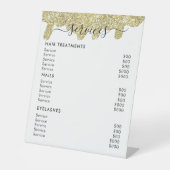 Holografische handtekening Modern Glam Gold Glitte Reclamebord Met Voetstuk (Voorkant)