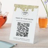 Holografische handtekening Modern Glam Gold Glitte Reclamebord Met Voetstuk (Insitu)