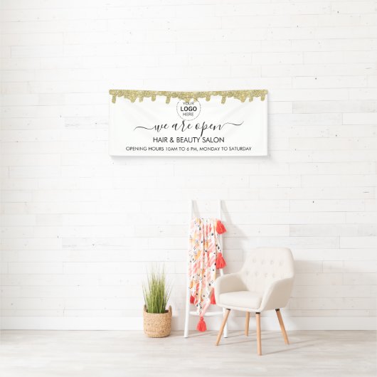 Holografische handtekening moderne glamour glitter spandoek (Insitu)