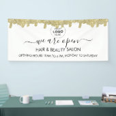 Holografische handtekening moderne glamour glitter spandoek (Beurs)
