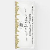 Holografische handtekening moderne glamour glitter spandoek (Verticaal)