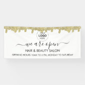 Holografische handtekening moderne glamour glitter spandoek (Horizontaal)