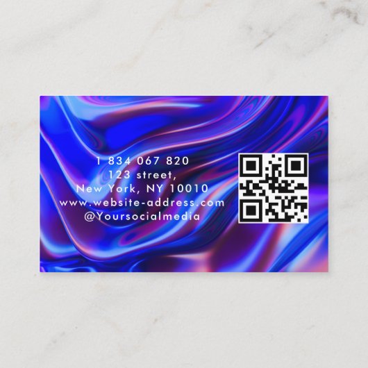 Holografische handtekening script met QR code Visitekaartje (Achterkant)