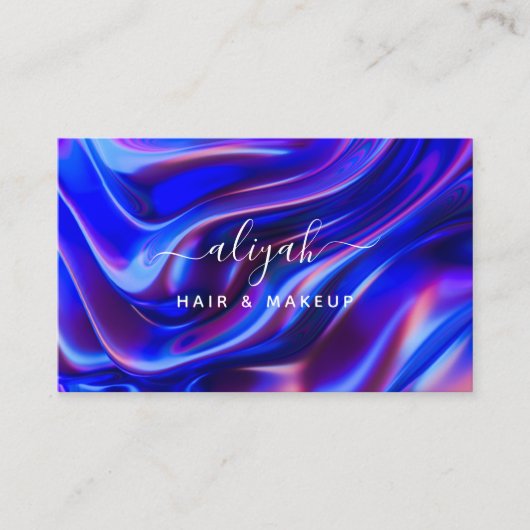 Holografische handtekening script met QR code Visitekaartje (Voorkant)