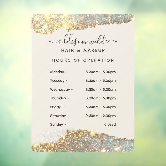 Holografische handtekening Script Moderne kantooru Raamsticker (Vel 3)