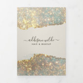 Holografische Handtekening Script Moderne Salon Br Drieluik Kaart (Cover)