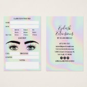 Holografische het eyelash uitbreidingen van het he visitekaartje (Voorkant /achterkant)