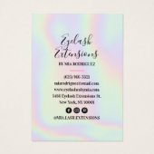 Holografische het eyelash uitbreidingen van het he visitekaartje (Achterkant)