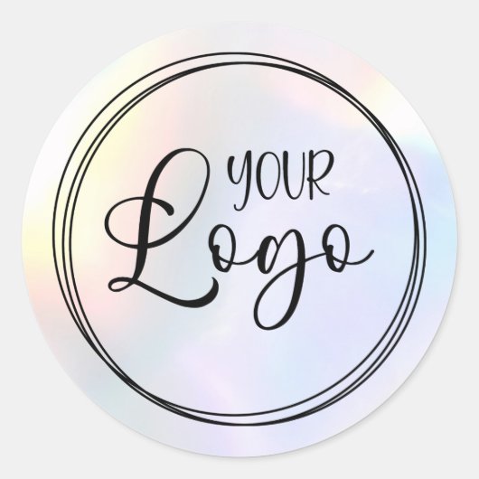 Holografische Highlights Gradiënt Logo Ronde Sticker (Voorkant)