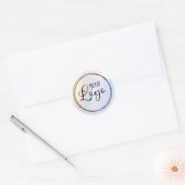Holografische Highlights Gradiënt Logo Ronde Sticker (Envelop)