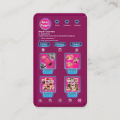 Holografische Instagram Schoonheid Cosmetische Roz Visitekaartje (Voorkant)