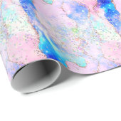 Holografische Iridescent Agate Pastel Moderne Marm Cadeaupapier (Rol Hoek)
