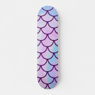 Holografische Iridescent Mermaid Scales Girly Pink Persoonlijk Skateboard
