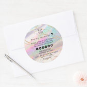 Holografische Iridescent Opal Gem Business Harteli Ronde Sticker (Envelop)
