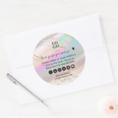 Holografische Iridescent Opal Gem Business Harteli Ronde Sticker (Envelop)