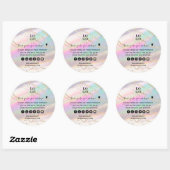 Holografische Iridescent Opal Gem Business Harteli Ronde Sticker (Vel)