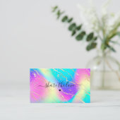 Holografische Iridescent Opal Gemstone Reference K Aanbevelingskaartje (Staand voorkant)