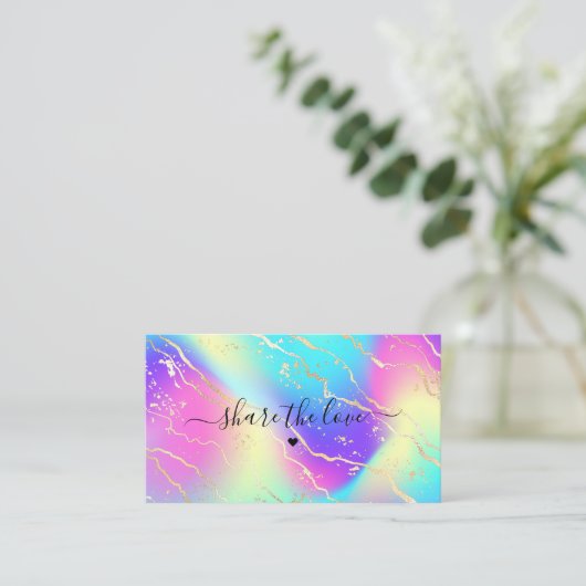 Holografische Iridescent Opal Gemstone Reference K Aanbevelingskaartje (Staand voorkant)