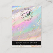 Holografische Iridescent Opal Ketting Display Kaar Visitekaartje (Voorkant)