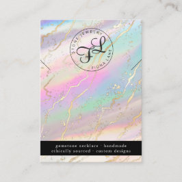 Holografische Iridescent Opal Ketting Display Kaar Visitekaartje