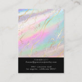 Holografische Iridescent Opal Ketting Display Kaar Visitekaartje (Achterkant)