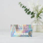 Holografische Iridescent Opal Loyalty-Kaart Klantenkaartje (Staand voorkant)