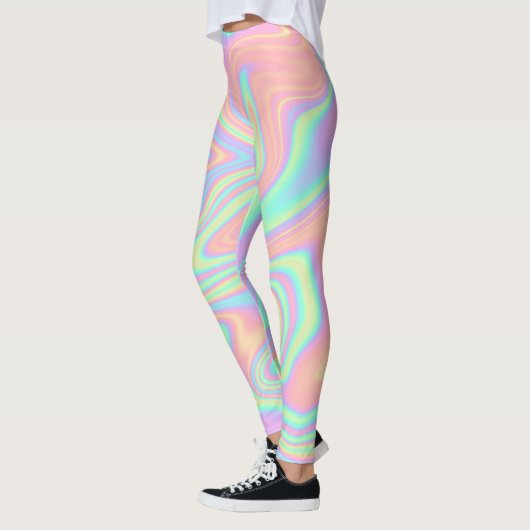 Holografische Iridescent Trippy Multicolor Fluid Leggings (Links)