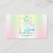 Holografische Iridescent Women Yoga Instructor Visitekaartje (Voorkant)