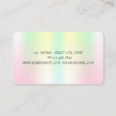 Holografische Iridescent Women Yoga Instructor Visitekaartje (Achterkant)