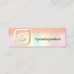 Holografische Iridescente Bokeh Instagram Social Mini Visitekaartje