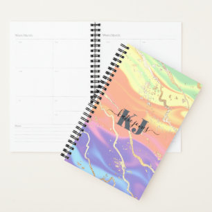 Holografische Iridiscerende Opal Edelssteen Mono Planner