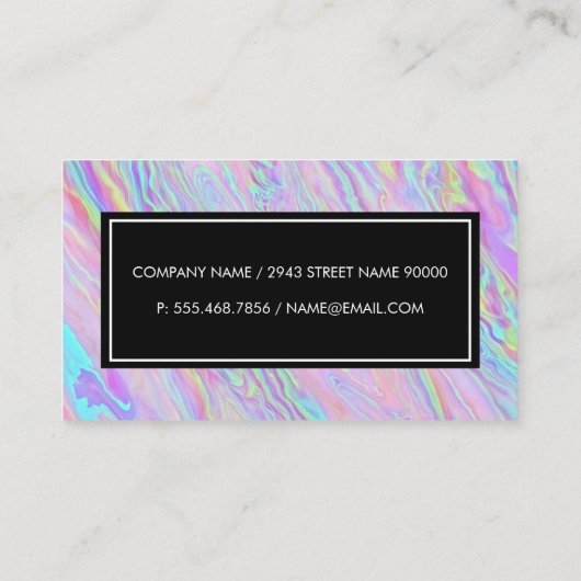 Holografische iriserende achtergrond visitekaartje (Achterkant)