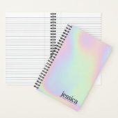 Holografische iriserende afgeronde moderne typogra notitieboek (Binnen)