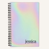 Holografische iriserende afgeronde moderne typogra notitieboek (Voorkant)