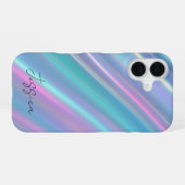 Holografische Iriserende Golven iPhone 16 Hoesje (Achterkant horizontaal)