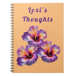 Holografische iriserende hibiscusbloemen notitieboek