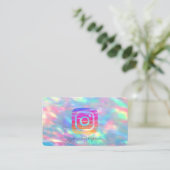 Holografische iriserende OpaI nstagram Social Medi Visitekaartje (Staand voorkant)