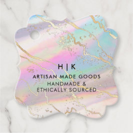 Holografische Iriserende Opal Edelsteen | Hangtag Bedankjes Labels