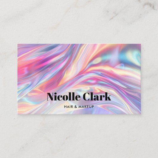 Holografische iriserende QR-code modern Visitekaartje (Voorkant)