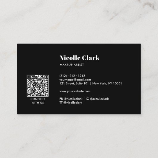 Holografische iriserende QR-code vet modern Visitekaartje (Achterkant)